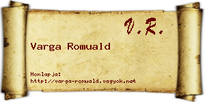 Varga Romuald névjegykártya